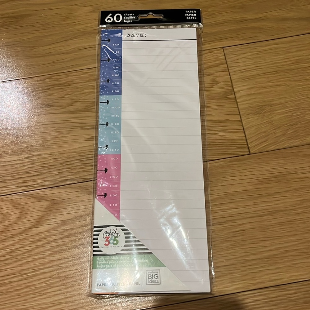 Create 365 The Happy Planner Daily Schedule Sheets